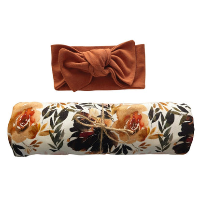 Swaddle Set in Rust Floral - Bright Earth Apparel