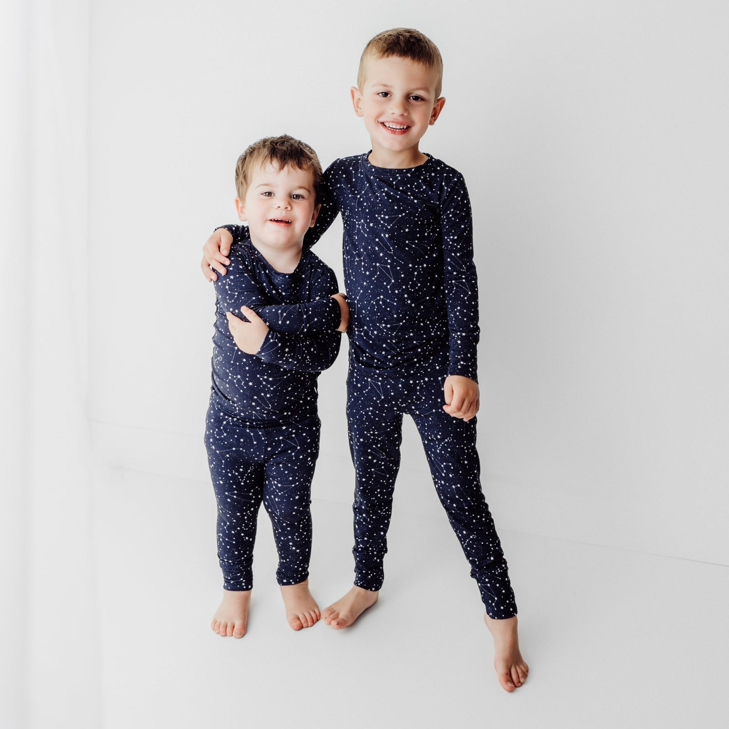 toddler matching family bamboo pajamas constellation print two piece sleepwear set