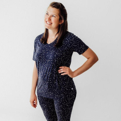 women’s matching family bamboo pajamas constellation print soft loungewear set