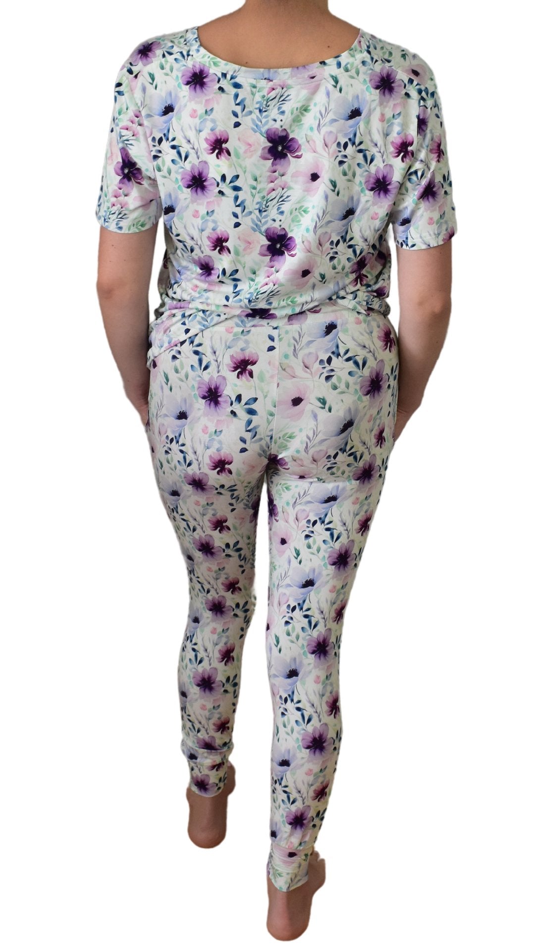 Women's Pajamas in Purple Floral - Bright Earth Apparel