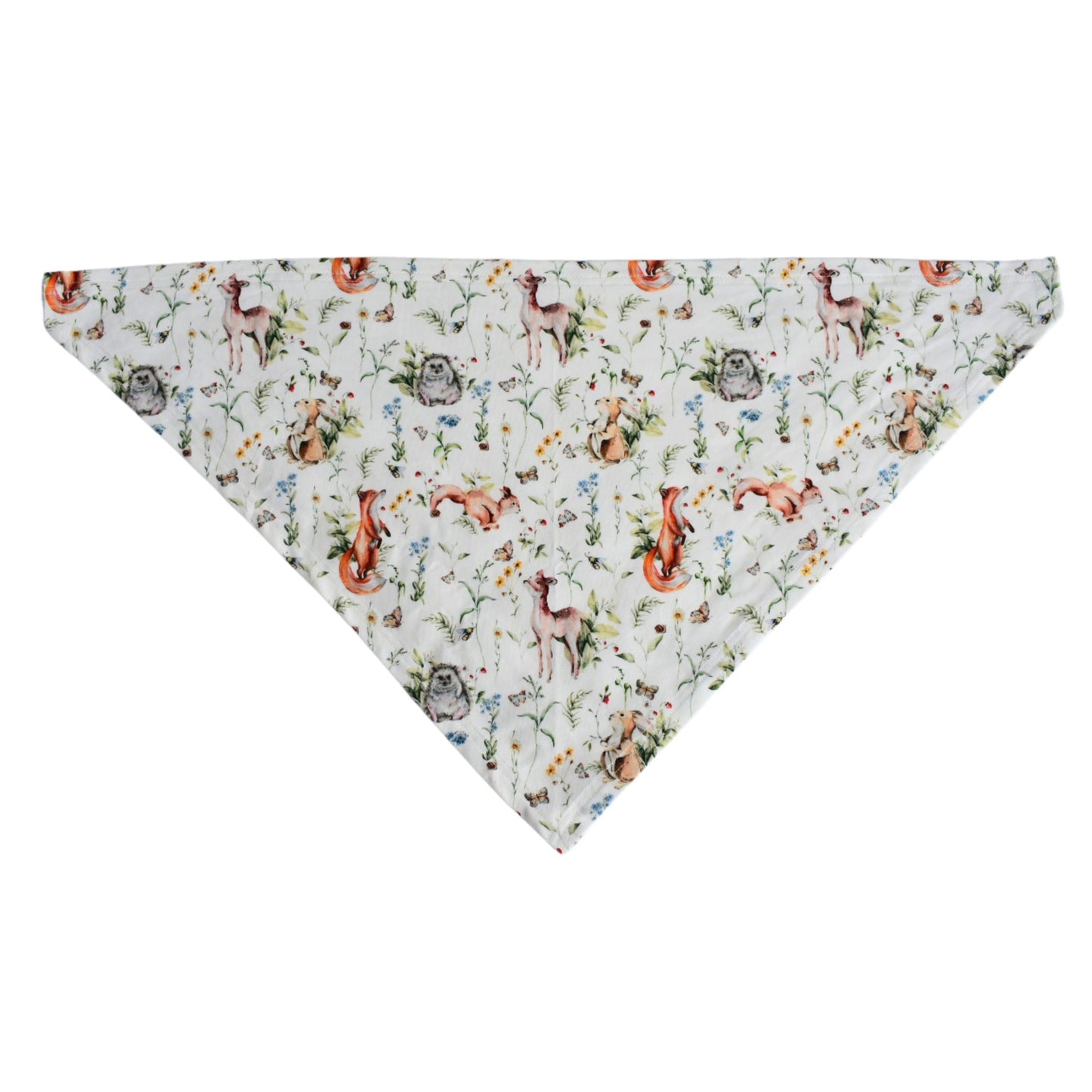 dog wearing bamboo bandana woodland print soft breathable pet accessory matching family
